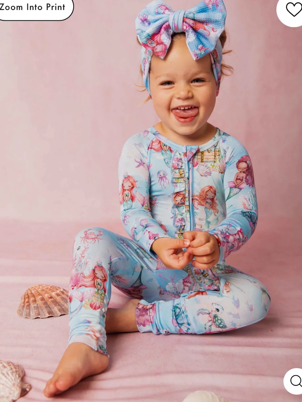 Bums & Roses Mermaid To Be convertible Ruffle Romper footie
size 3-6 months